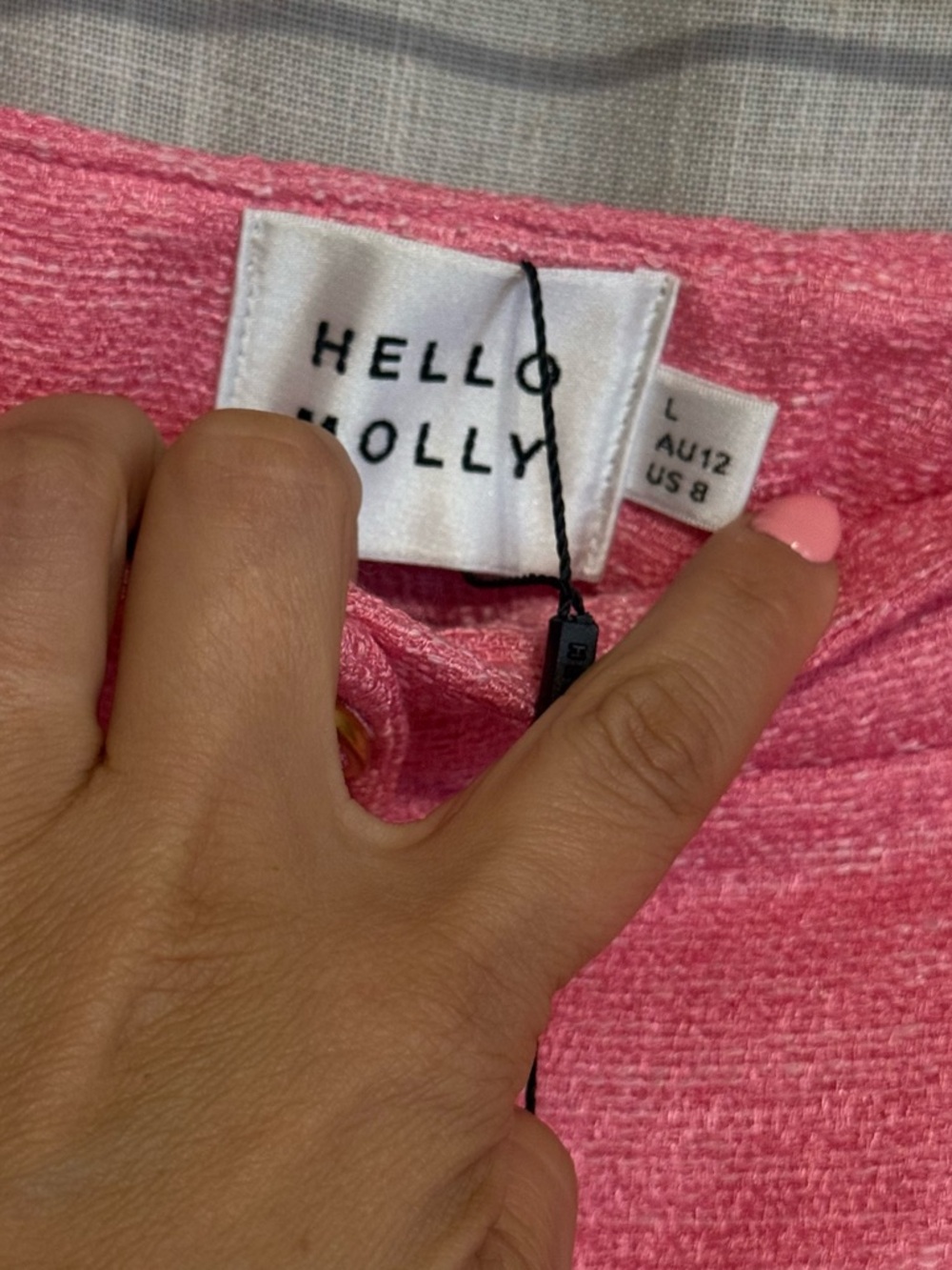 Hello Molly Pink Tweed Mini Skirt - NIGHT IN NEW YORK MINI SKIRT PINK - Picture 4 of 4